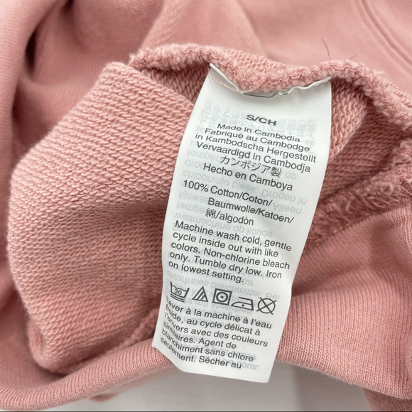 J. Crew Factory Kiss Sweatshirt Pink Graphic Top Crew Neck Cozy French Small - Picture 6 of 7